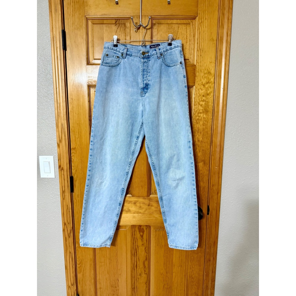Vintage Eddie Bauer Women's Size 12 Light Wash High Rise Button Fly Mom Jeans